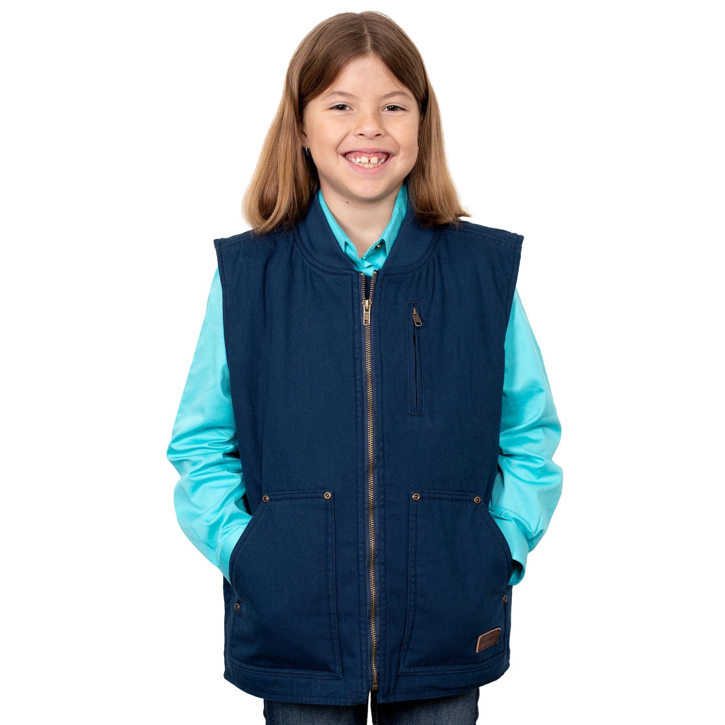 Just Country Kid's Junior Diamantina Vest_Navy Blue