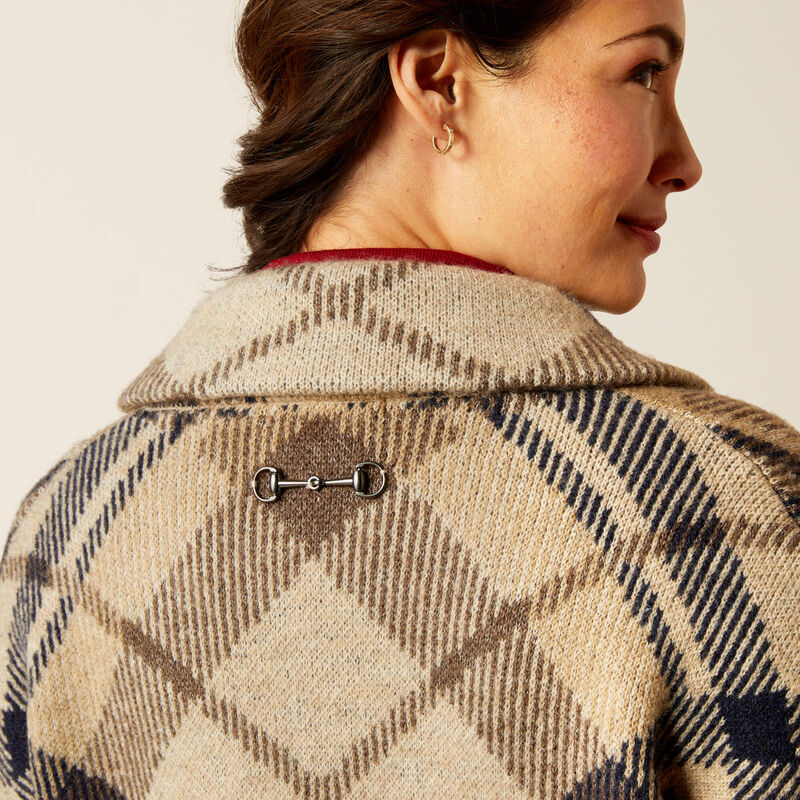 Ariat Women's Ballston Cardigan - Oatmeal Plaid