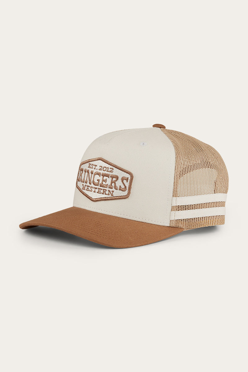 RINGERS WESTERN BANKS TRUCKER CAP - OFF WHITE/TOFFEE