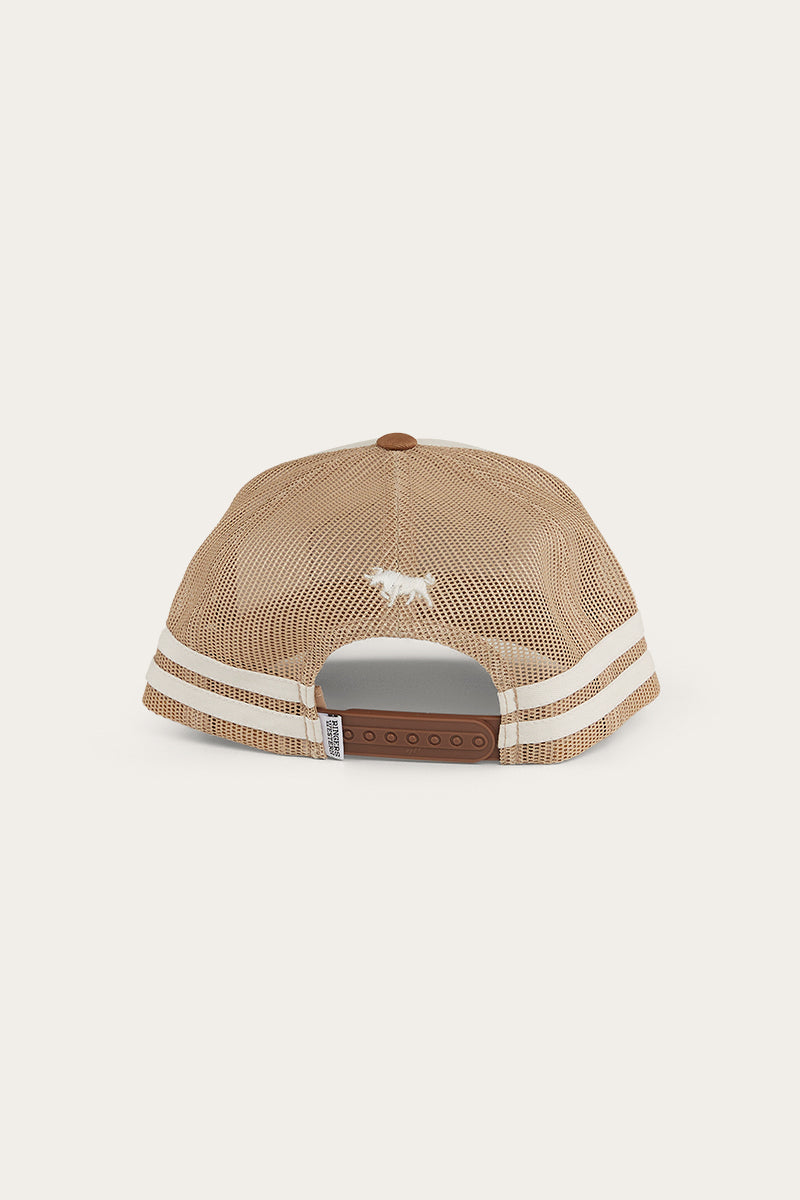 RINGERS WESTERN BANKS TRUCKER CAP - OFF WHITE/TOFFEE