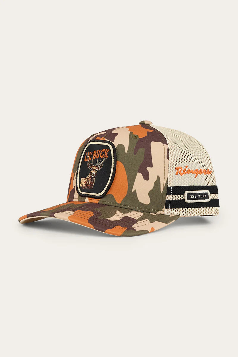 Ringers Western Kids Buck Trucker Cap - Orange Camo