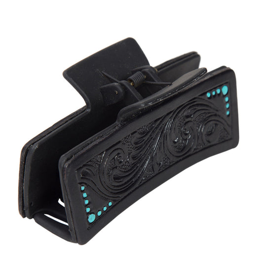 The Design Edge Tooled Leather Hair Clip – CA12