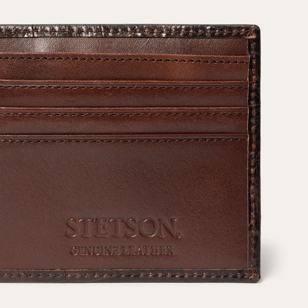 STETSON CAIMAN BROWN BIFOLD TOOLED - ACCESSORIES WALLET