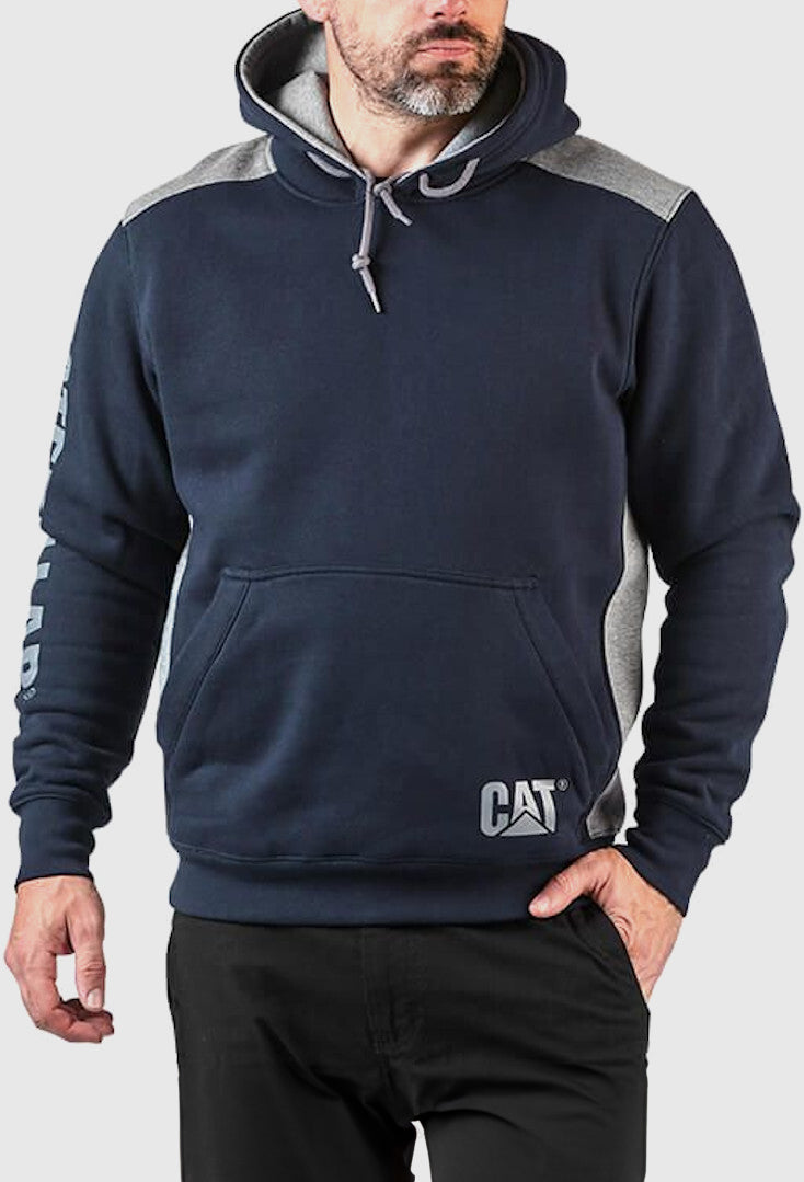 CAT LOGO PANEL HOODIE (NAVY)