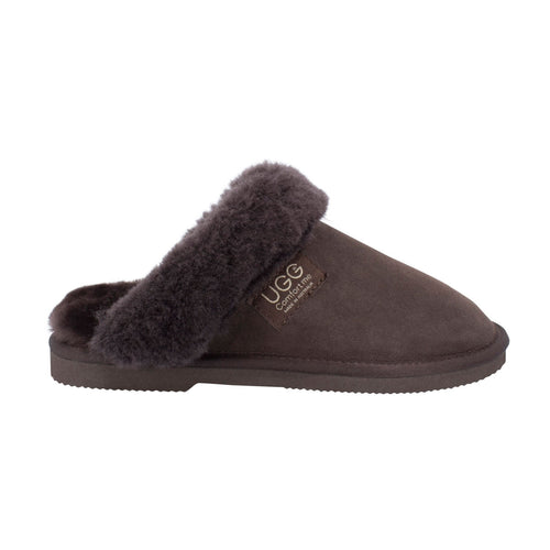 Comfort Me Women's/Unisex Fur Trim UGG Scuffs (Wombat)