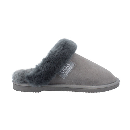 Comfort Me Women's/Unisex Fur Trim UGG Scuffs (Wombat)