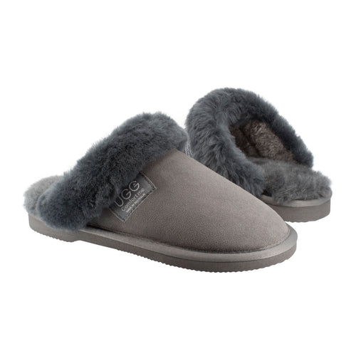 Comfort Me Women's/Unisex Fur Trim UGG Scuffs (Wombat)