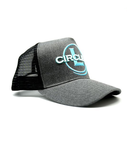 Circle L Blue & Grey Embroidered High Profile Trucker Cap