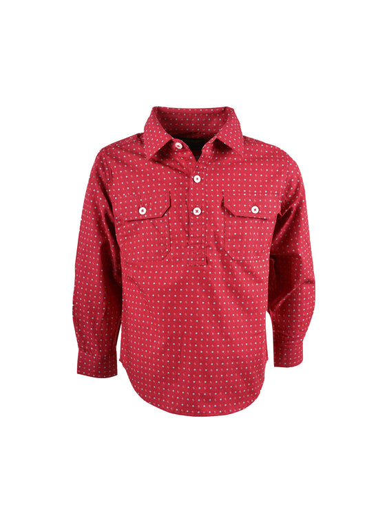 HARDSLOG KIDS Casey HALF PLACKET L/S SHIRT