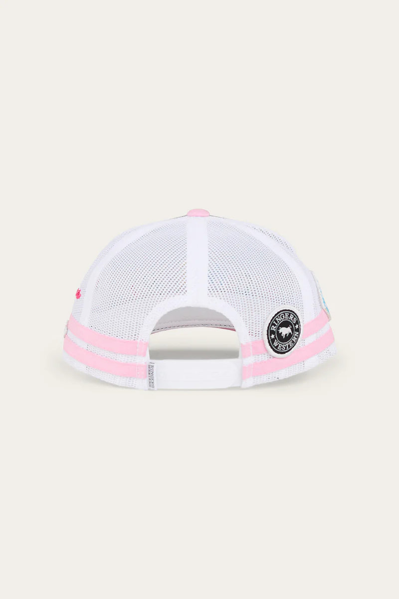 Ringers Western Kids Cowgirl Trucker Cap - Navy/Pastel Pink