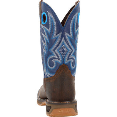 DURANGO® WORKHORSE™ WORN SADDLE AND DENIM BLUE WESTERN WORK BOOT