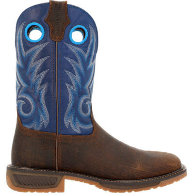 DURANGO® WORKHORSE™ WORN SADDLE AND DENIM BLUE WESTERN WORK BOOT