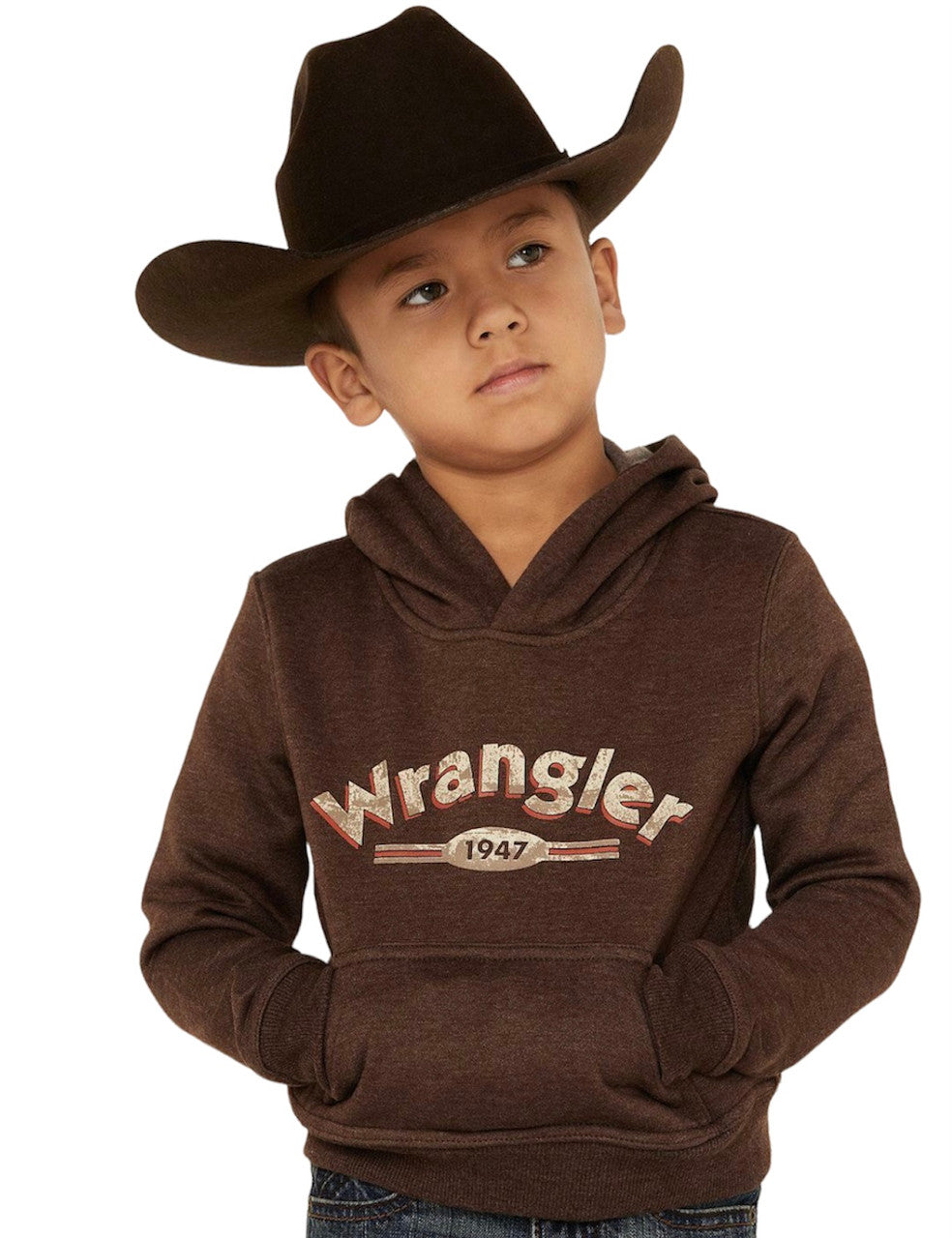 Wrangler USA Boy's Hoodie - Brown