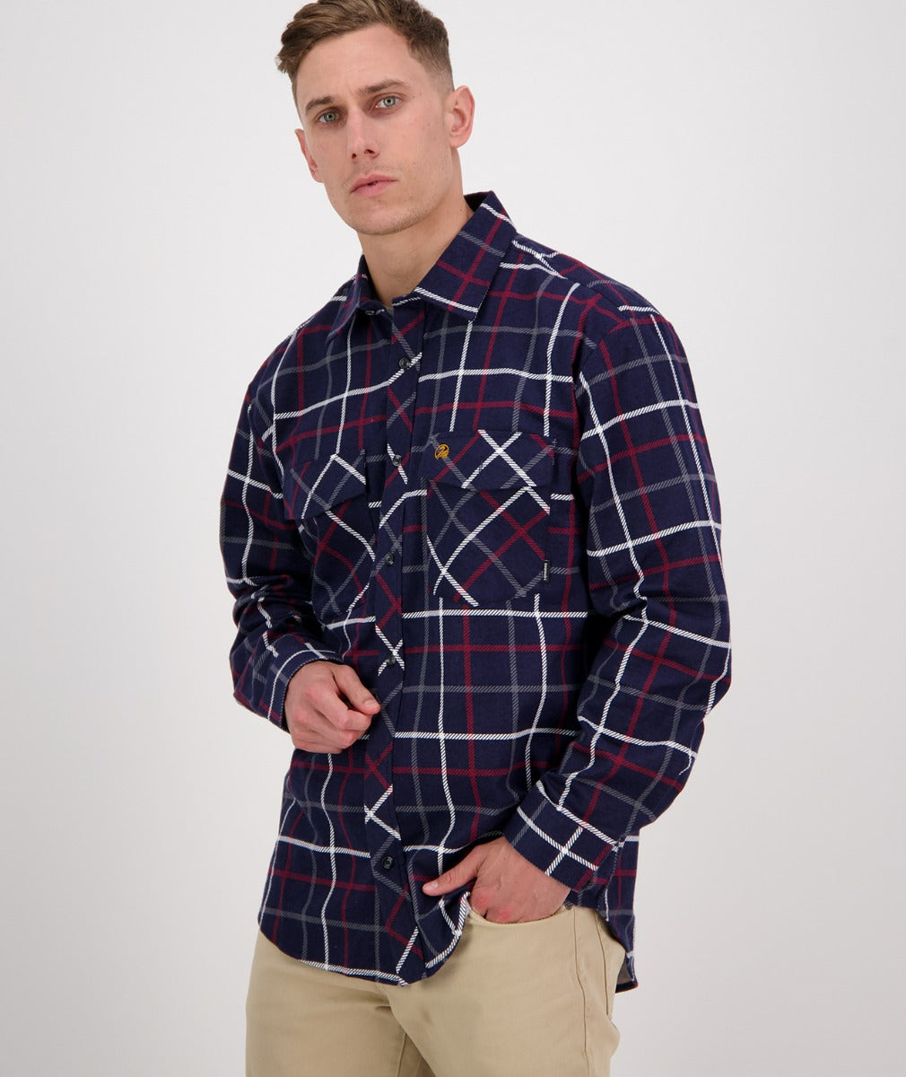 Swanndri Men's Full Placket Egmont - Navy or Oxblood