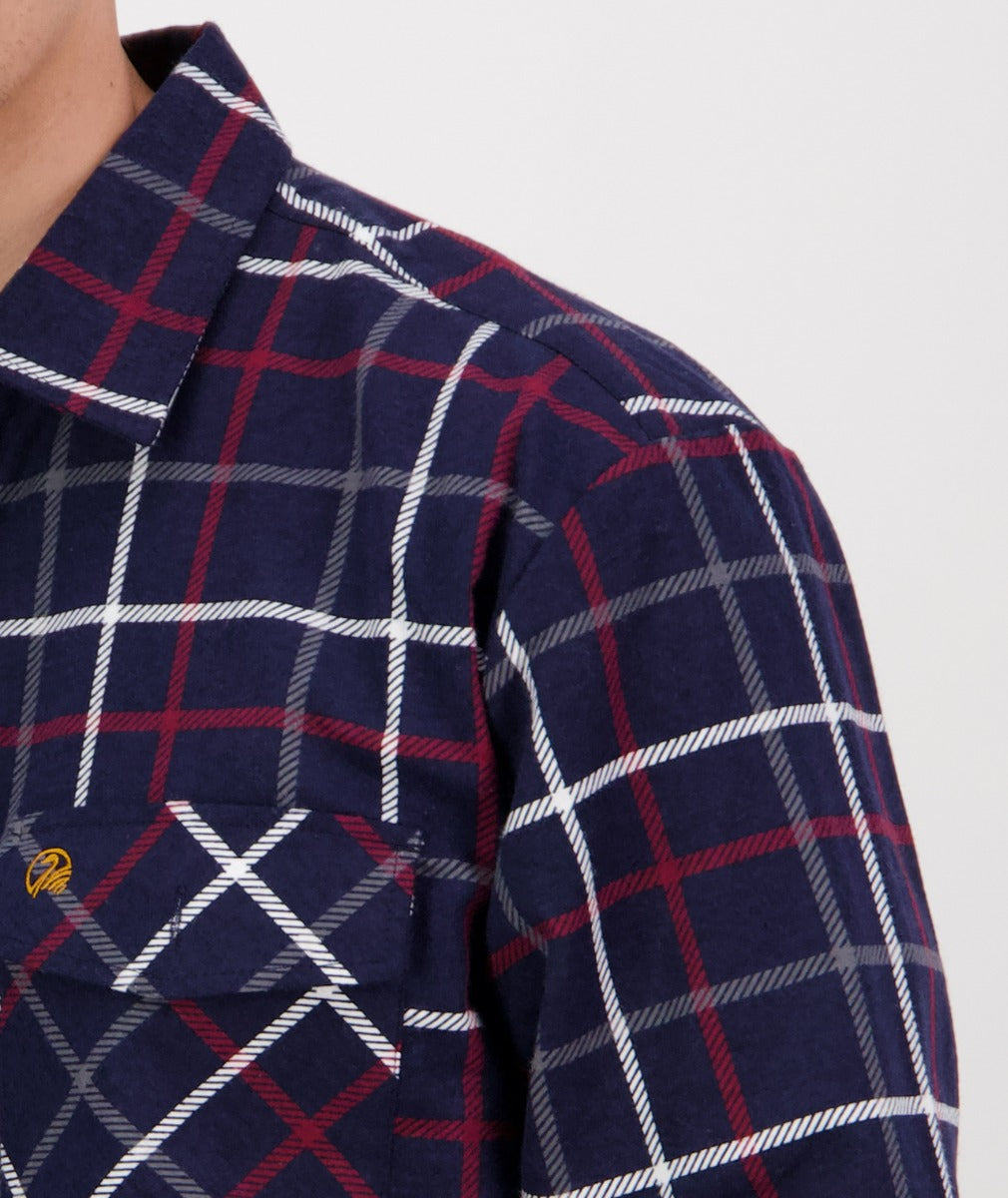 Swanndri Men's Full Placket Egmont - Navy or Oxblood