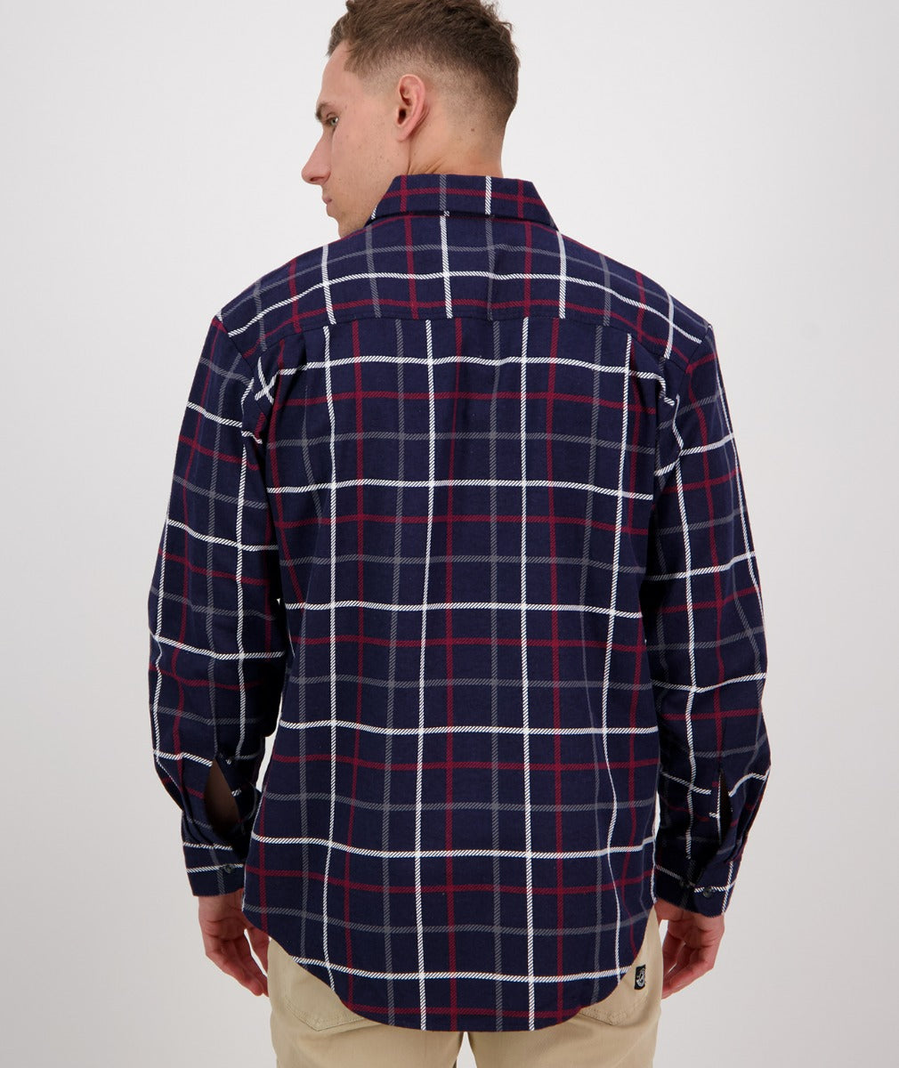 Swanndri Men's Full Placket Egmont - Navy or Oxblood