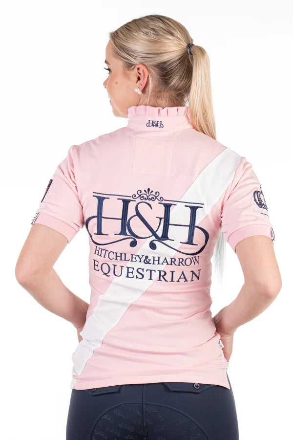 Hitchley & Harrow Women's Equestrian Collection - Sash Fitted Polo - EE01-20 Baby Pink