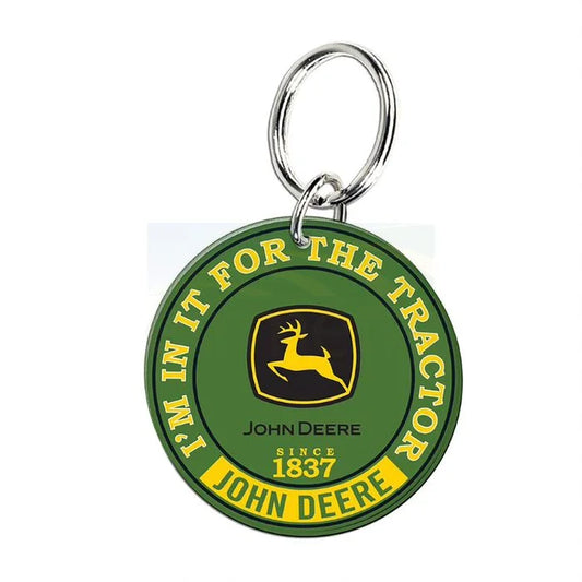 John Deere Premium Acrylic Keyring I'm in it for the Tractor Green Keyring