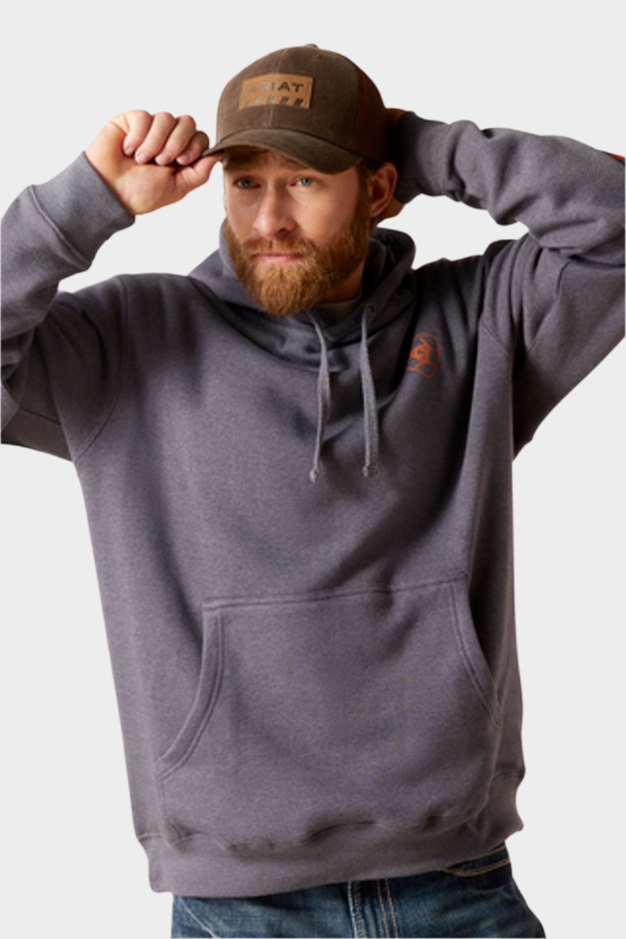 Ariat Men's Logo Hoodie (Odyssey Grey Heather)