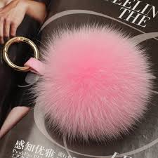 Fox Fur Ball Keychain