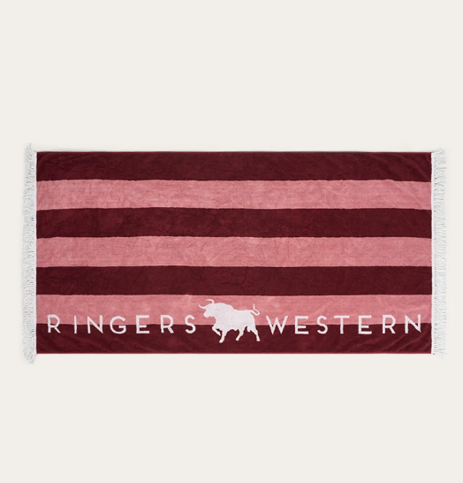 Ringers Western Freshwater Towel -Burgandy/Dusty Rose