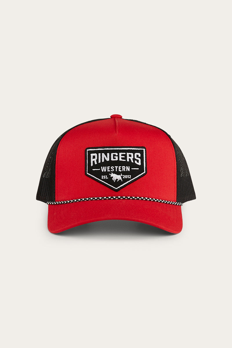 RINGERS WESTERN GARAGE TRUCKER CAP - FIERY RED