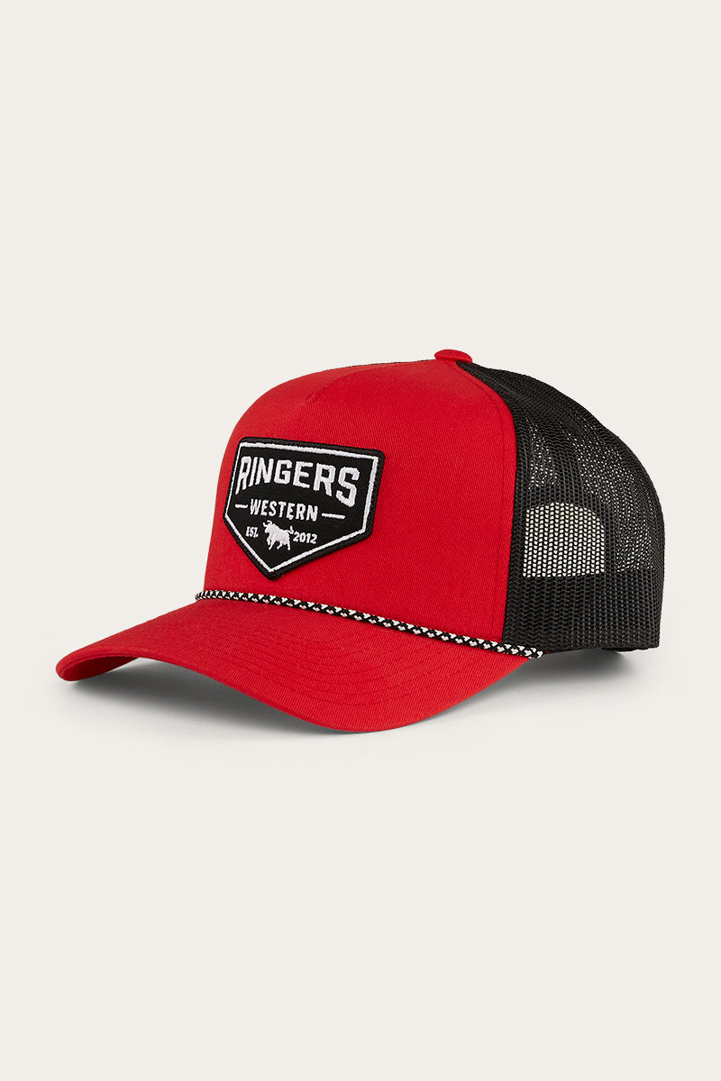 RINGERS WESTERN GARAGE TRUCKER CAP - FIERY RED