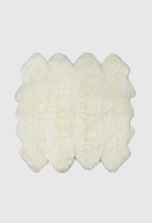 Dynasty Bowron Sheepskin Octo Floor Rug_Ivory