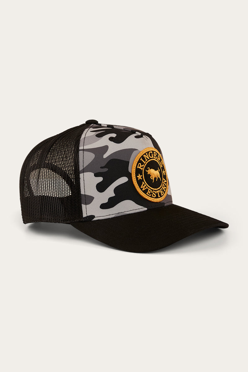 RINGERS WESTERN SIGNATURE BULL TRUCKER CAP - GREY/CAMO