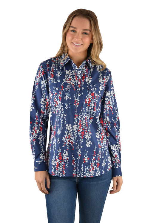 HARDSLOG WOMENS CONNIE 1/2 PLACKET L/S WORK SHIRT - CLEARANCE