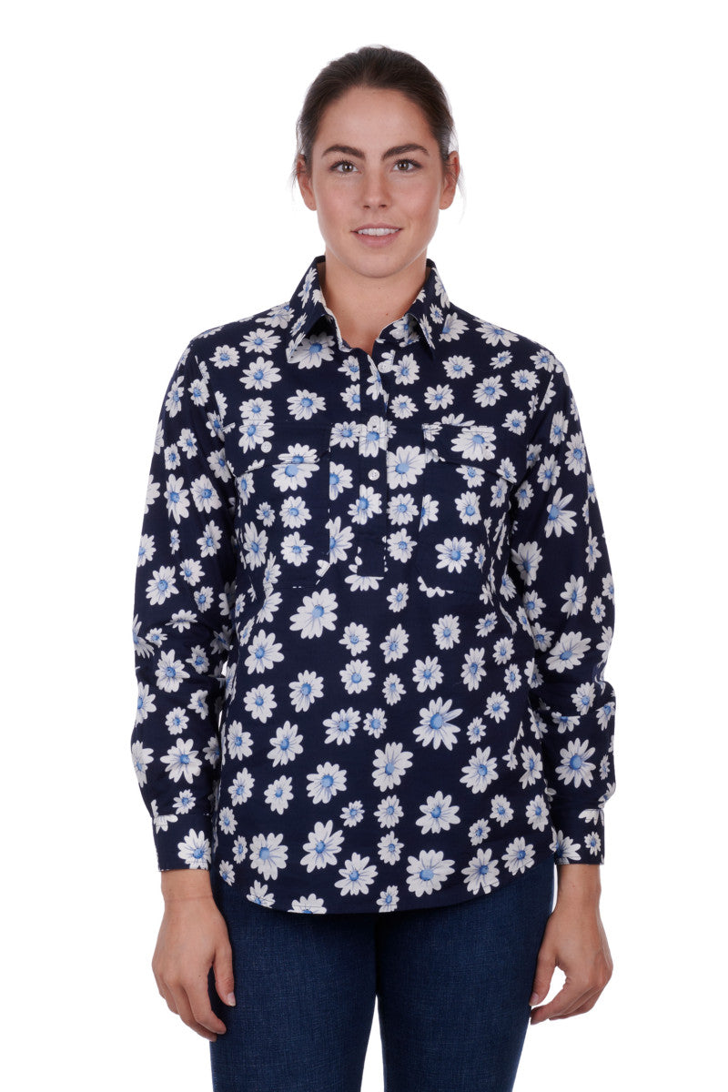 HARDSLOG WOMENS DIANE 1/2 PLACKET L/S WORK SHIRT