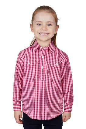 HARDSLOG KIDS DANA HALF PLACKET L/S SHIRT (PINK)