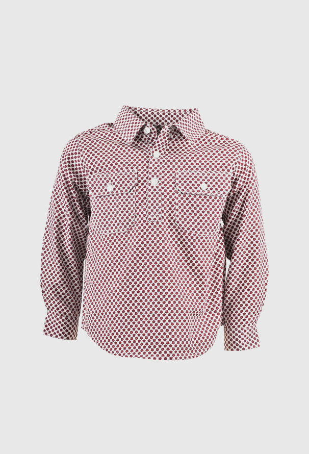 HARDSLOG BOYS FINLEY HALF PLACKET L/S SHIRT