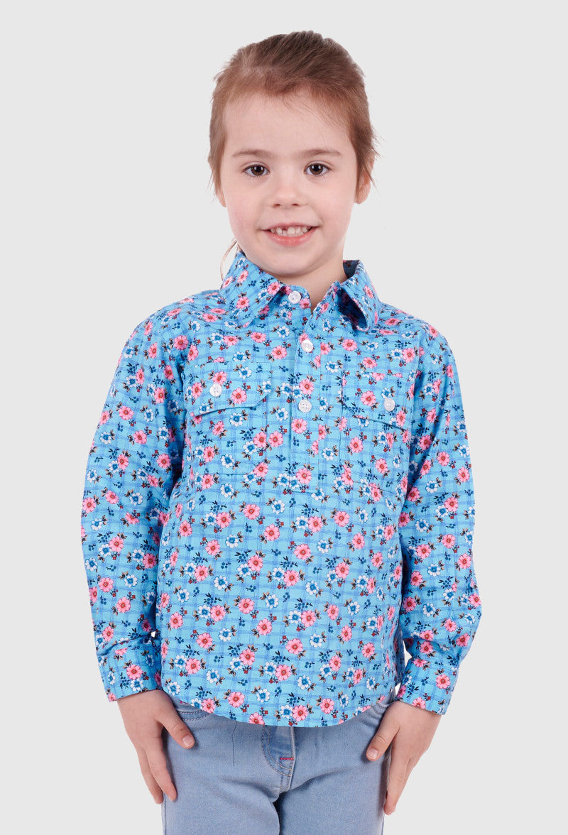 HARDSLOG GIRLS BECKI HALF PLACKET L/S SHIRT