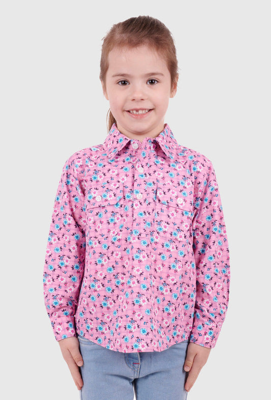 HARDSLOG GIRLS FLORIA HALF PLACKET L/S SHIRT