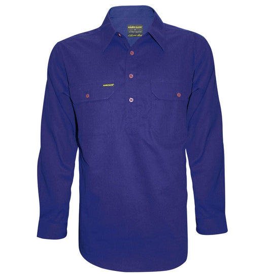 HARDSLOG MENS HALF PLACKET LIGHT COTTON SHIRT