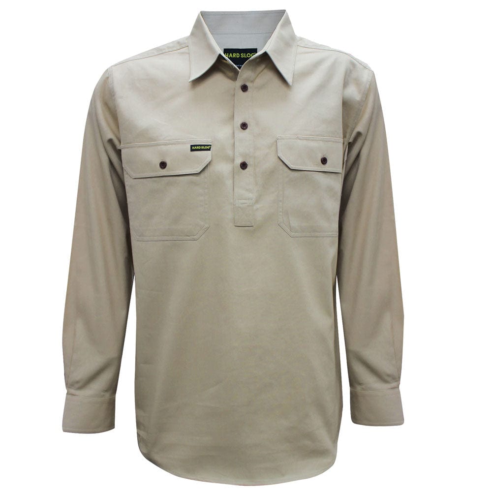 HARDSLOG MENS HALF PLACKET LIGHT COTTON SHIRT