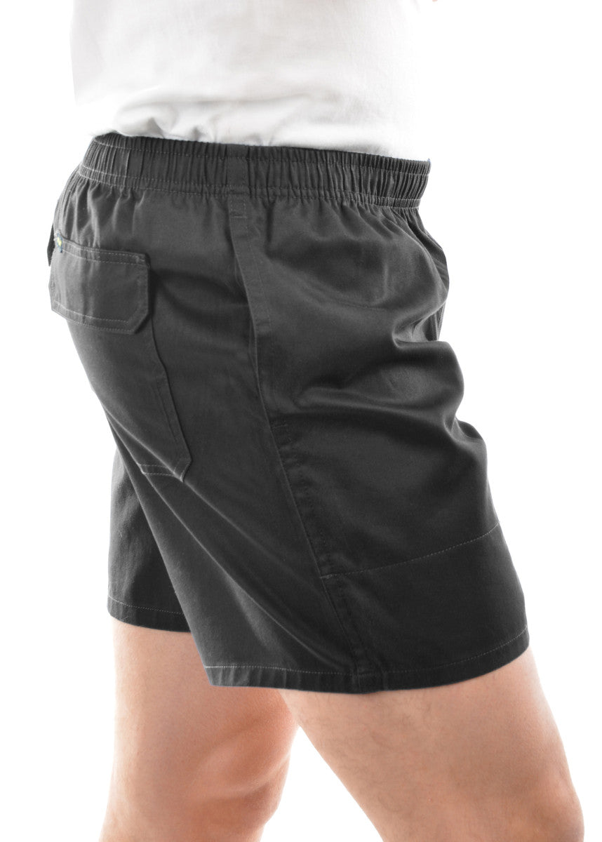 HARDSLOG MENS DRILL SHORTS - MID_Black