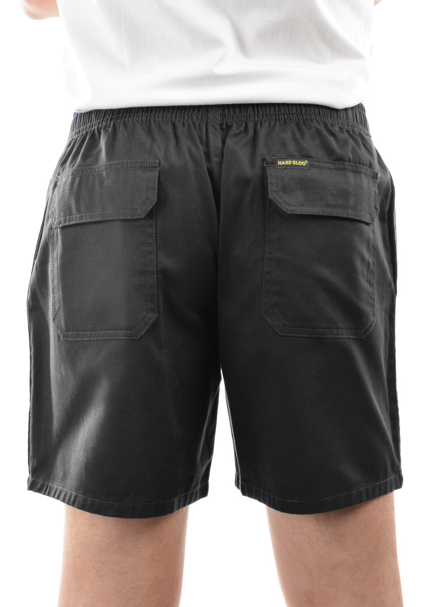 HARDSLOG MENS DRILL SHORTS - MID_Black