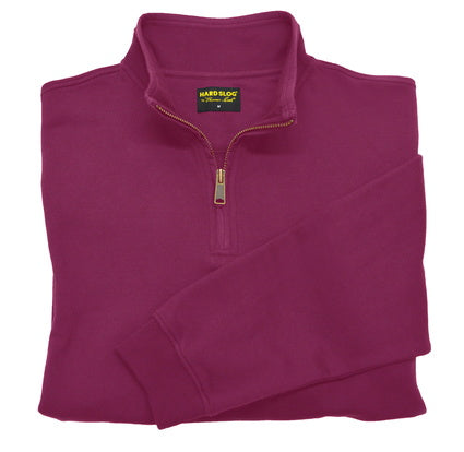 Hardslog Women's 1/4 Zip Fleece Top - Clearance_Sangria