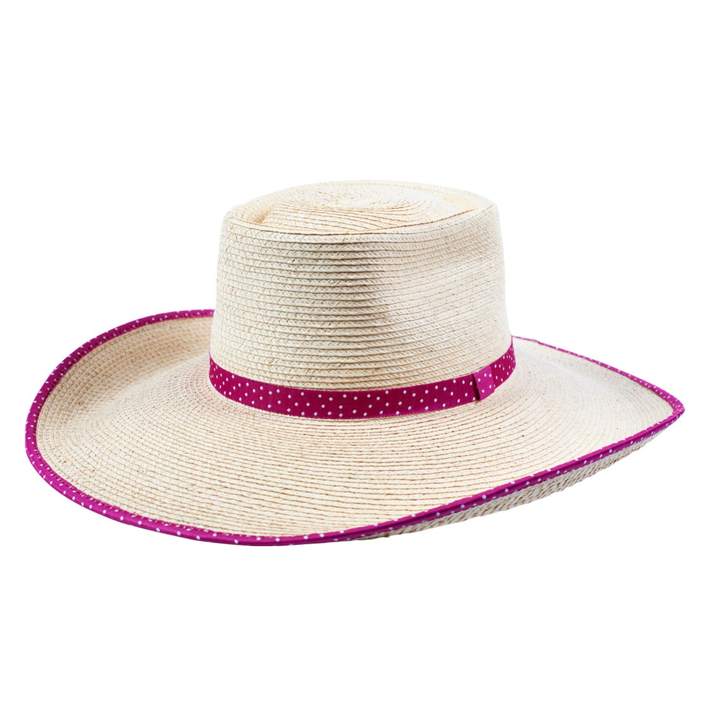 Sunbody Hats Ava Bound Edge Oak Hat (Magenta Spots)