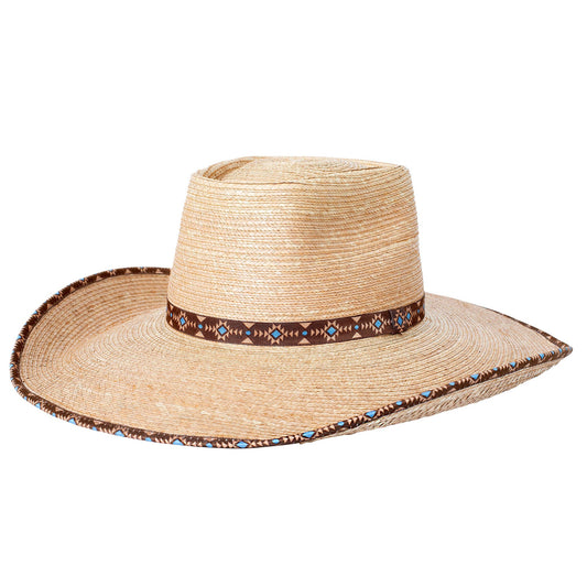 Sunbody Hats Ava Bound Edge Oak Hat (Oak / Tan Aztec)