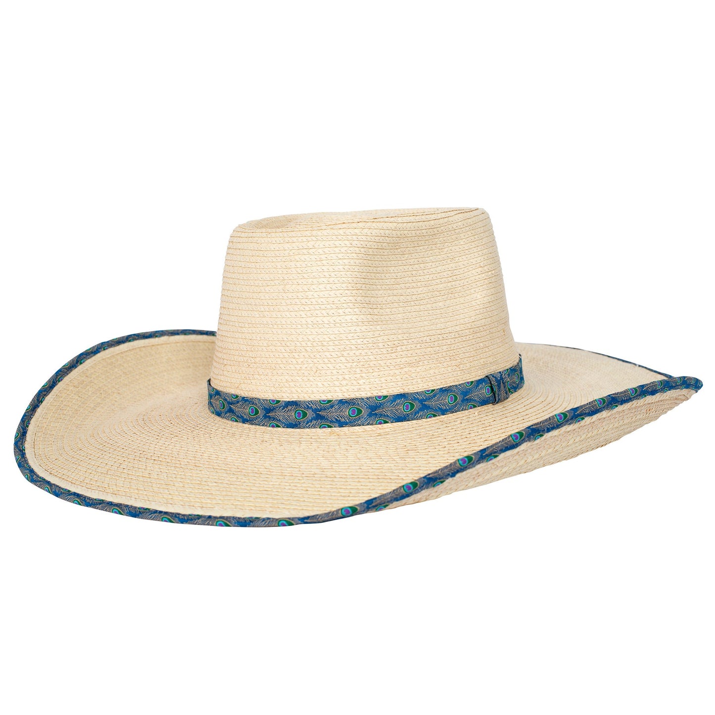 Sunbody Hats Ava Bound Edge Oak Hat (Peacock Feathers)