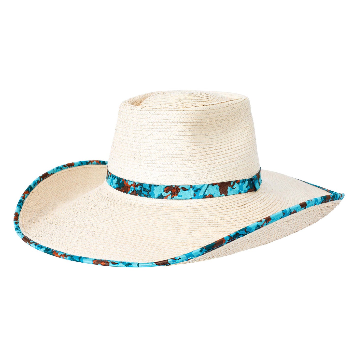 Sunbody Hats Ava Bound Edge Oak Hat (Compressed Turquoise)