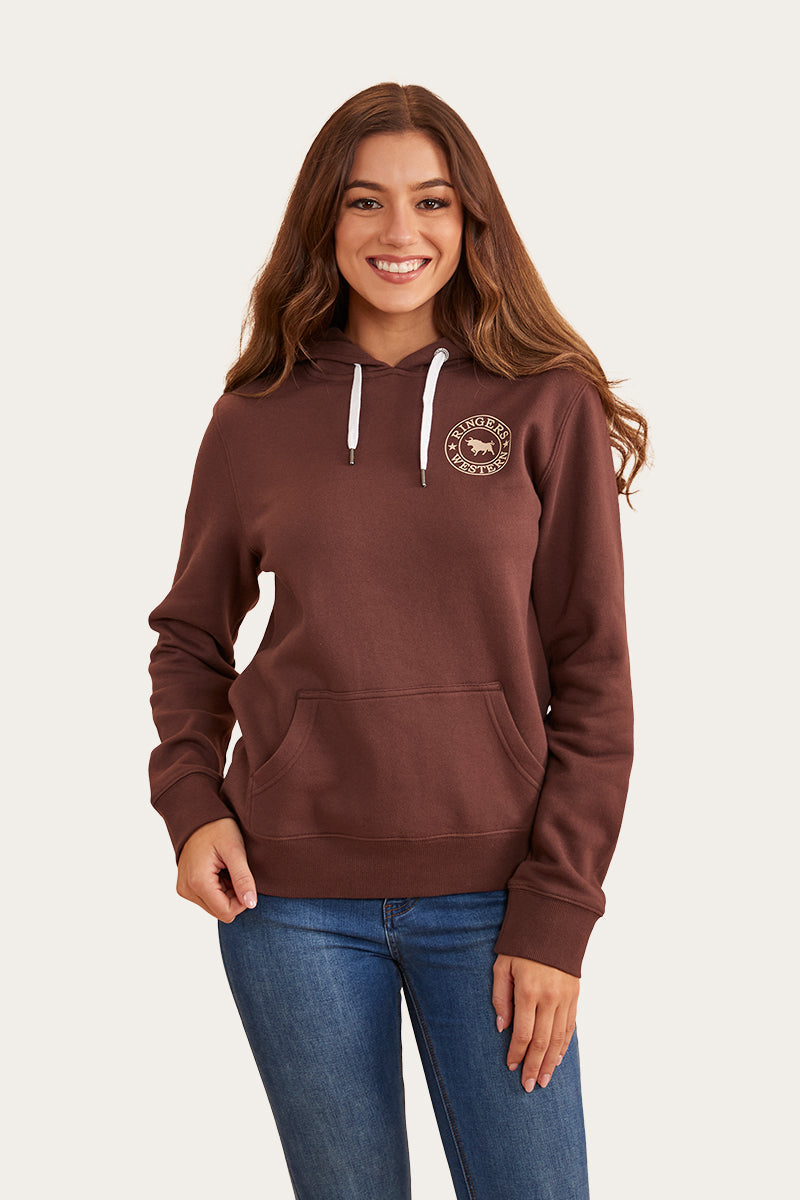 Ringers Western Signature Bull Women's Pullover Hoodie - Duplicate_Chocolate