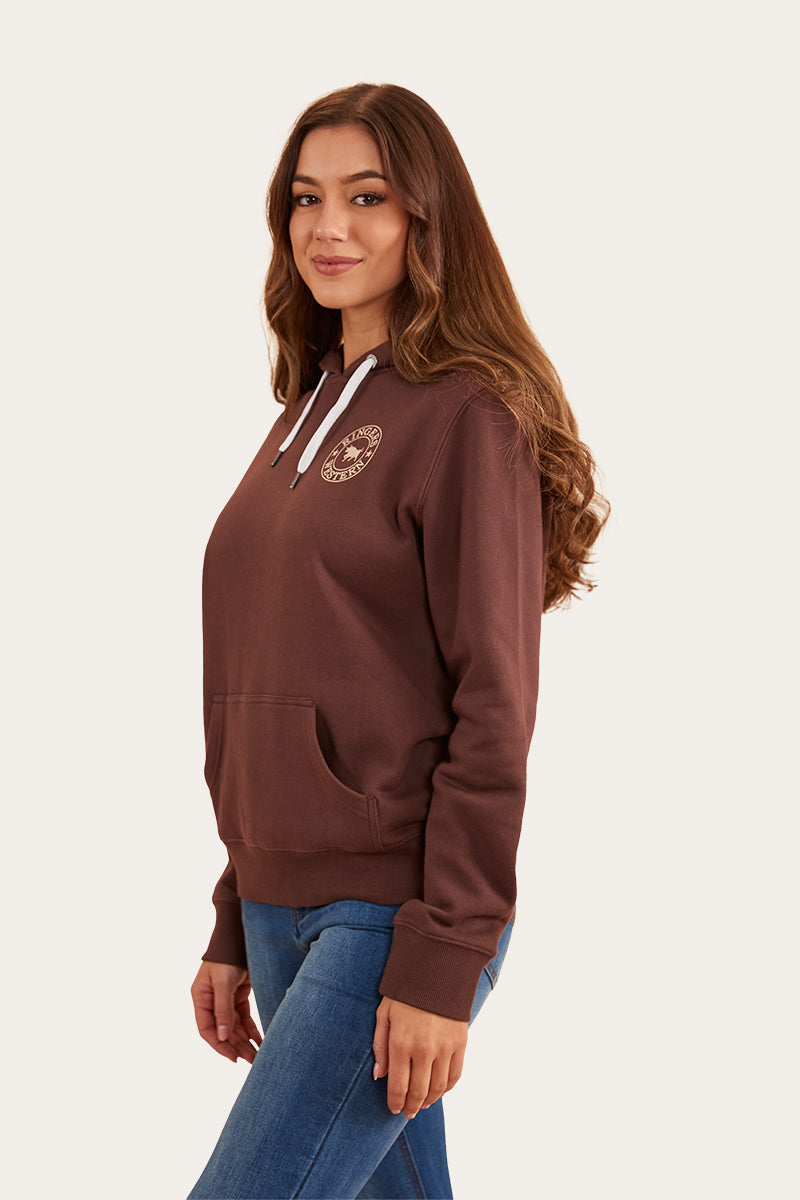 Ringers Western Signature Bull Women's Pullover Hoodie - Duplicate_Chocolate