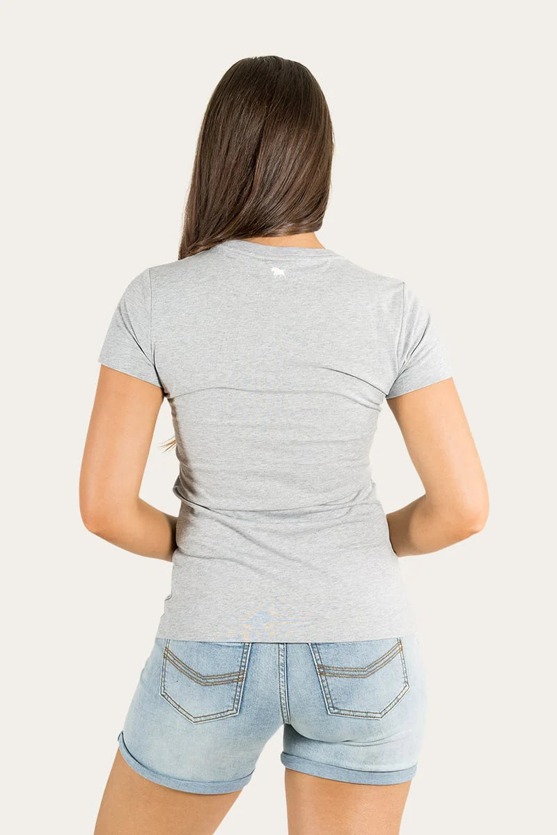 RINGERS WESTERN ICONIC WOMENS CLASSIC FIT TEE - GREY MARLE