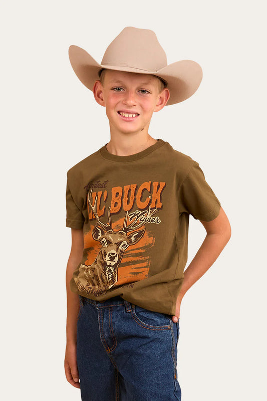 Ringers Western Buck Boys Classic Fit T-Shirt - Military Green