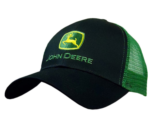 John Deere Logo Mesh Cap - Black/Green