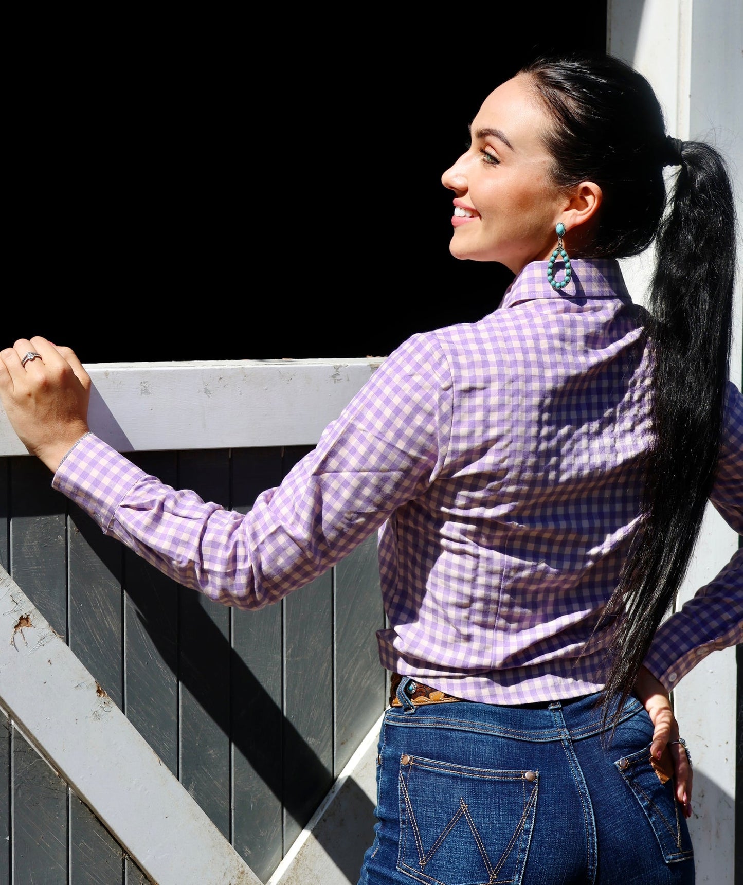 BlackColt Jane Shirt - Purple Check